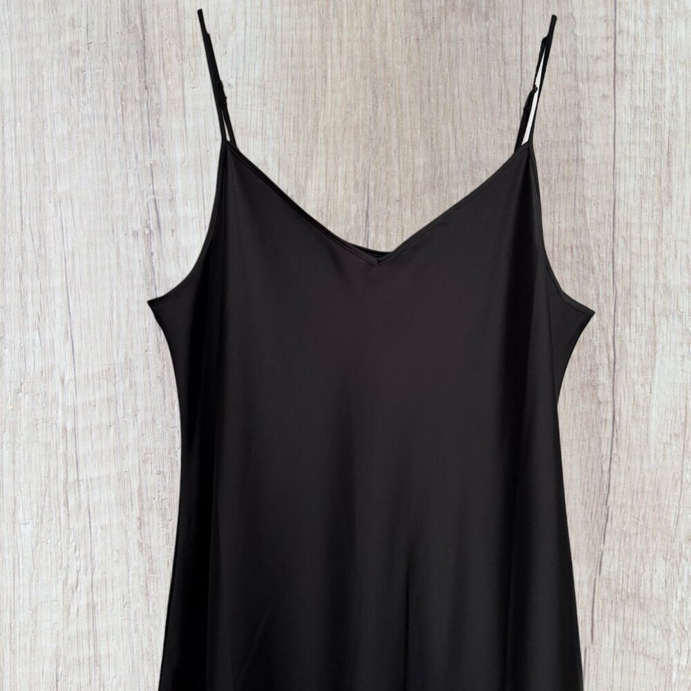 House of Harlow 1960 Black Slip Dress XL Satin Bias Cut Minimalist Chic NWT - Picture 3 of 5